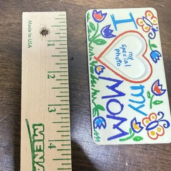 I Love ❤️ My Mommy Frame Refrigerator Magnet Hand Drawing Sketch Style 80s VTG - Picture 5 of 6